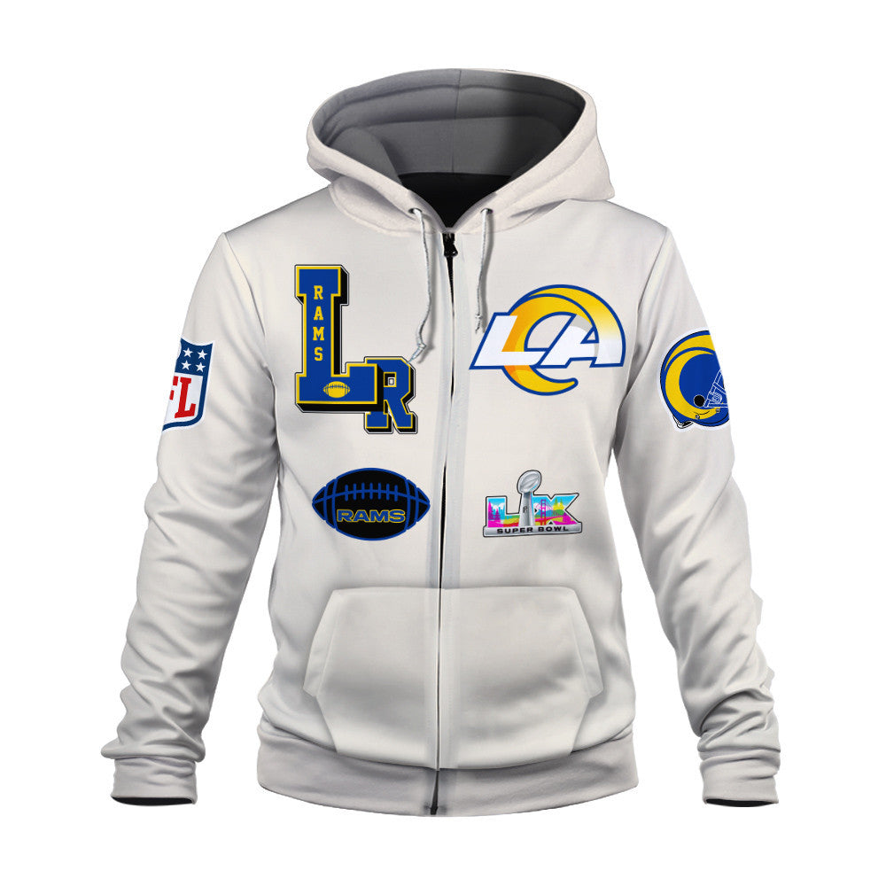 Los Angeles Rams When Icons Become Art 3D Zip Hoodie