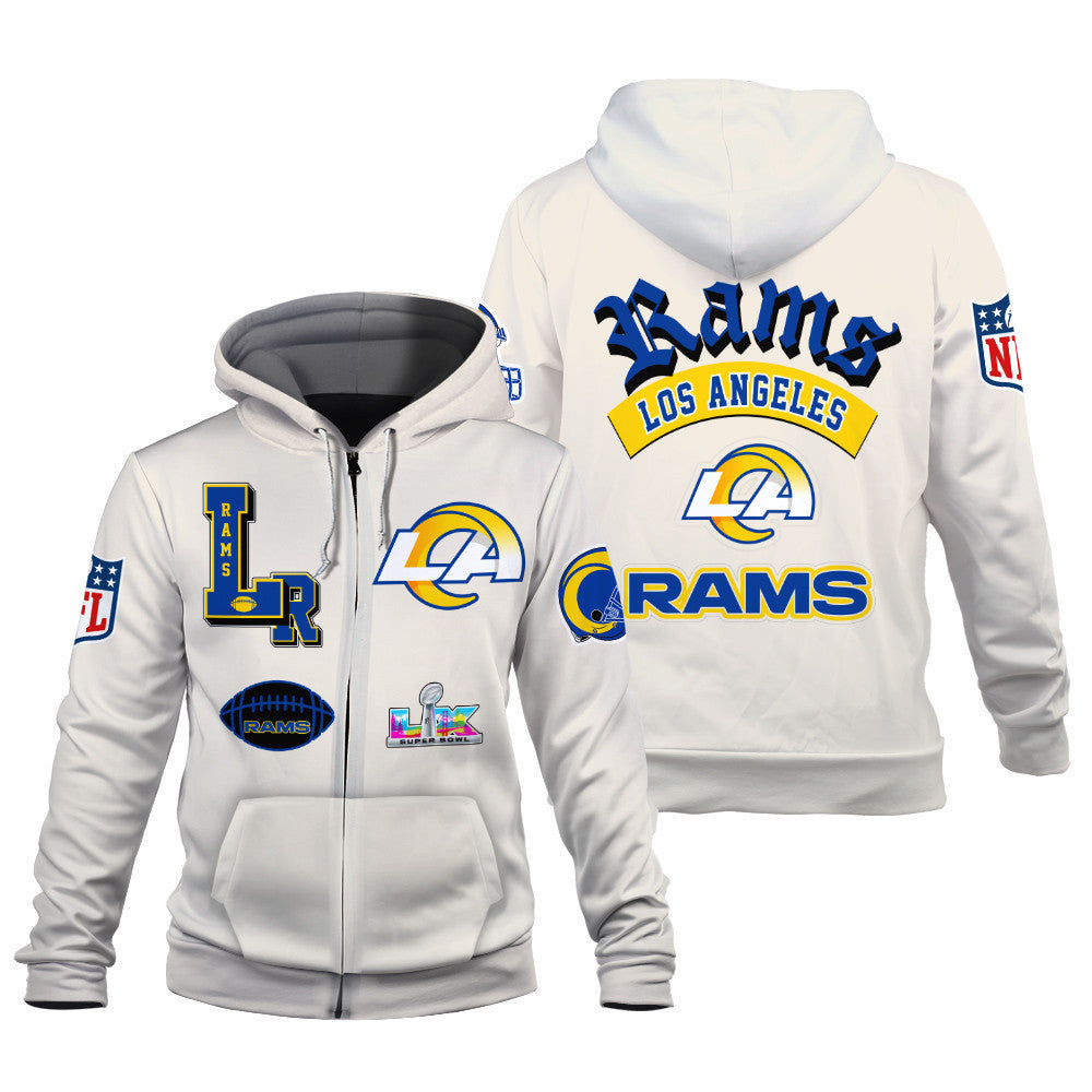 Los Angeles Rams When Icons Become Art 3D Zip Hoodie