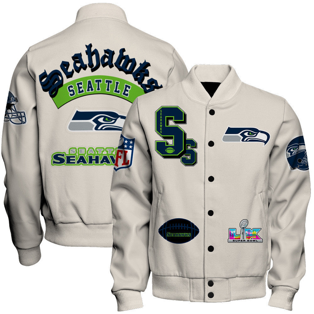 Seattle Seahawks When Icons Become Art Varsity Jacket