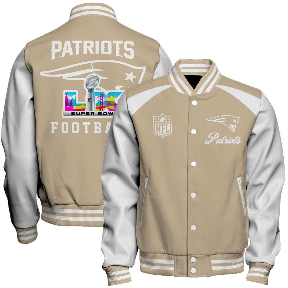 New England Patriots Tone-on-tone Color Coordination Varsity Jacket