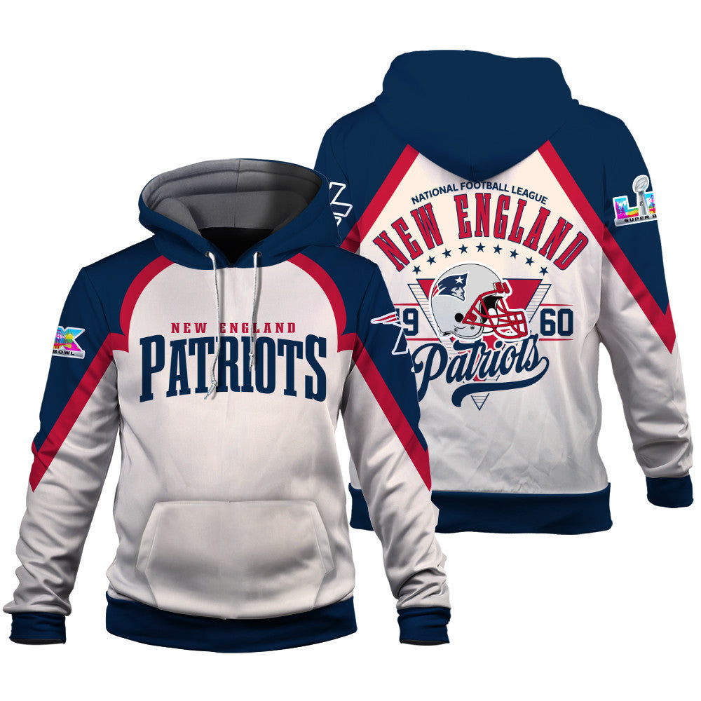 New England Patriots Premium 2025 Cream Colorway 3D Hoodie