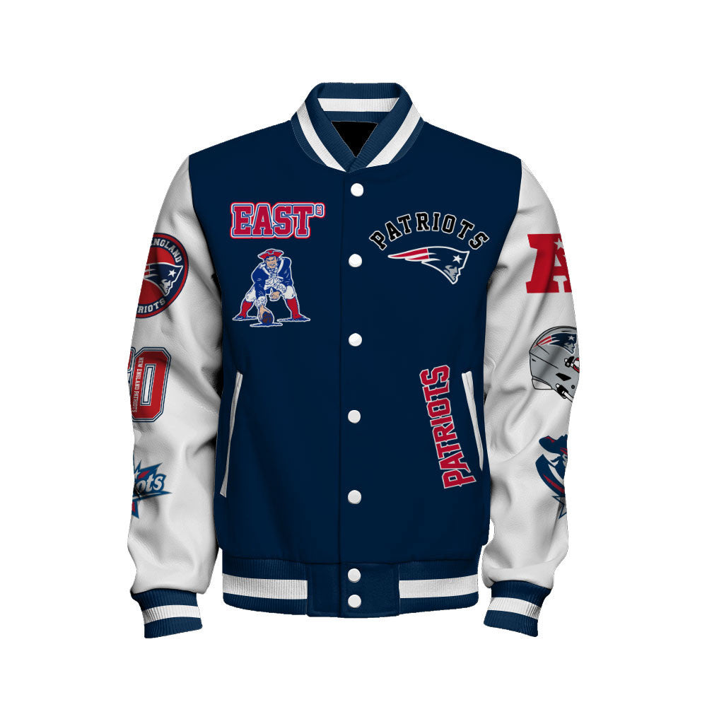 NFL New England Patriots The Beautiful Art of Football Iconic Varsity Jacket