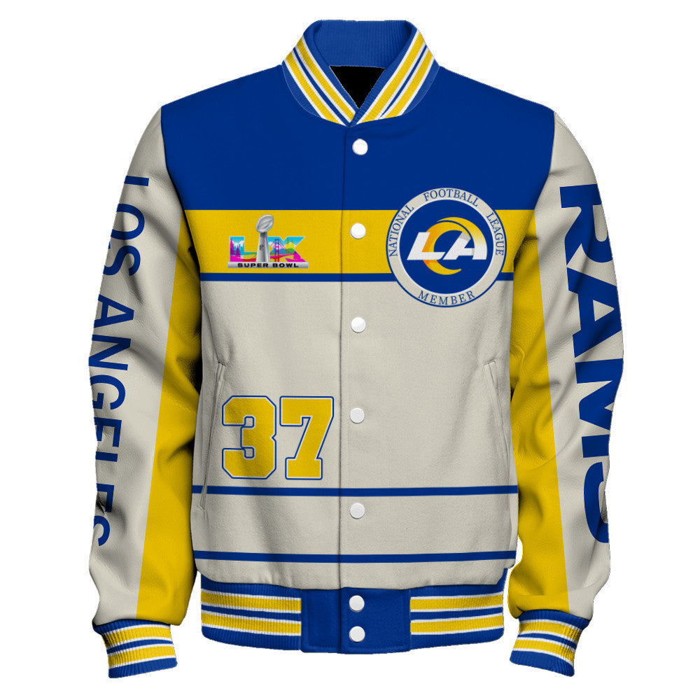 Los Angeles Rams Team Colors Graphic - Unmatched Style Varsity Jacket