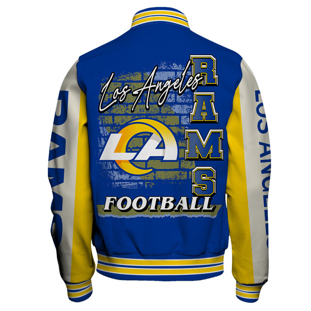 Los Angeles Rams Team Colors Graphic - Unmatched Style Varsity Jacket