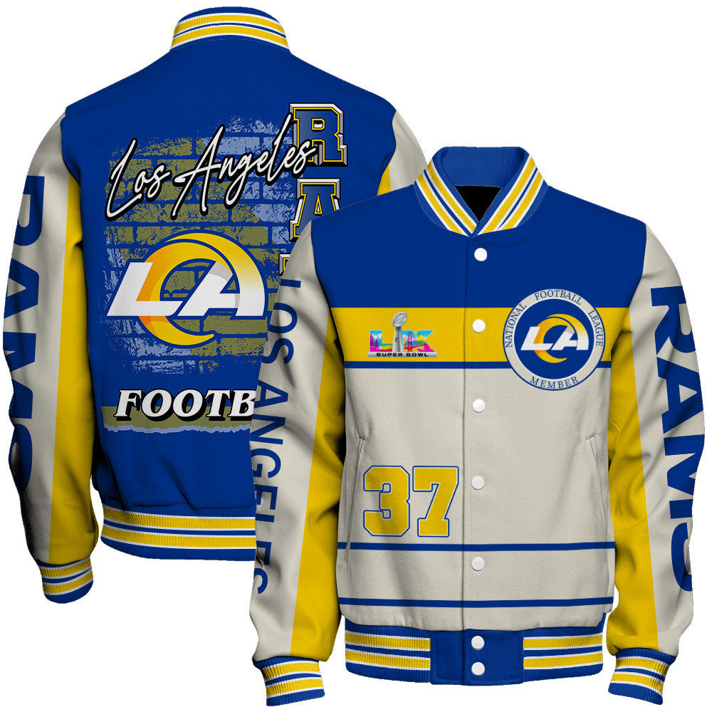 Los Angeles Rams Team Colors Graphic - Unmatched Style Varsity Jacket