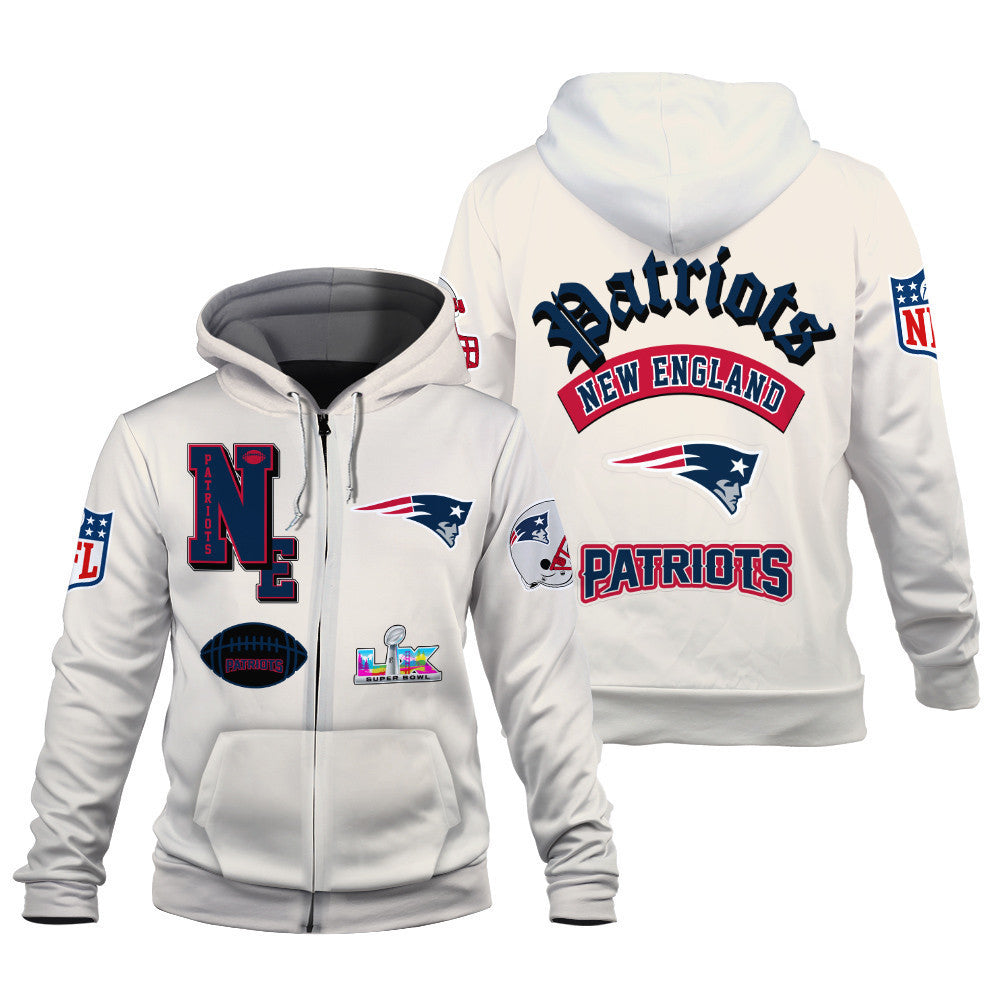 New England Patriots When Icons Become Art 3D Zip Hoodie