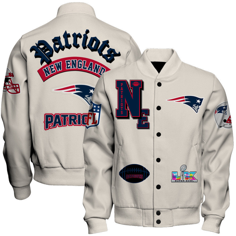 New England Patriots When Icons Become Art Varsity Jacket