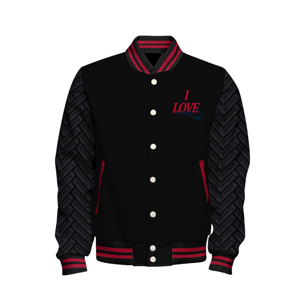 NFL New England Patriots I Love Pats Iconic Edition Classic Varsity Jacket