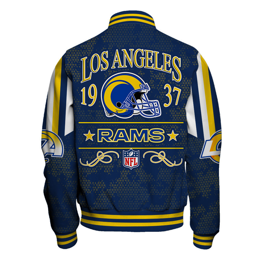 Los Angeles Rams In Full Retro Pattern, Super Bowl LX Varsity Jacket