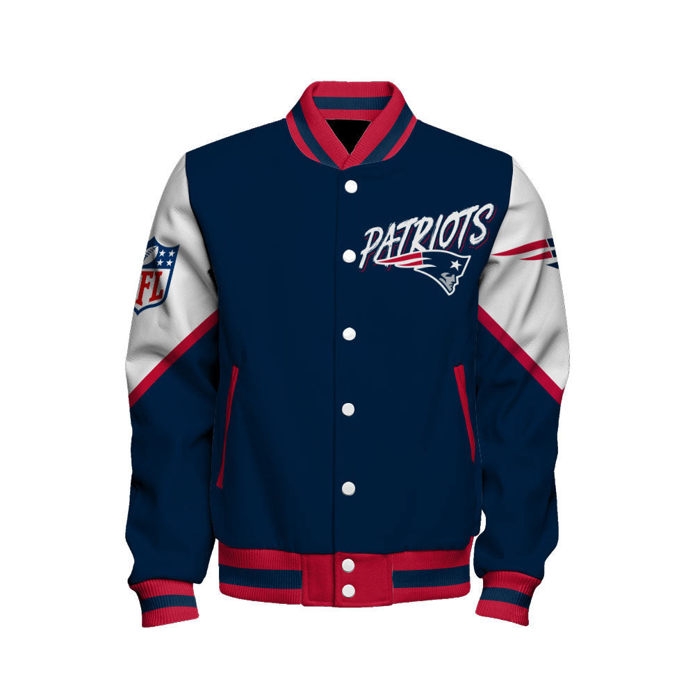 NFL New England Patriots 6X Super Bowl Champions Gold Ring Varsity Jacket