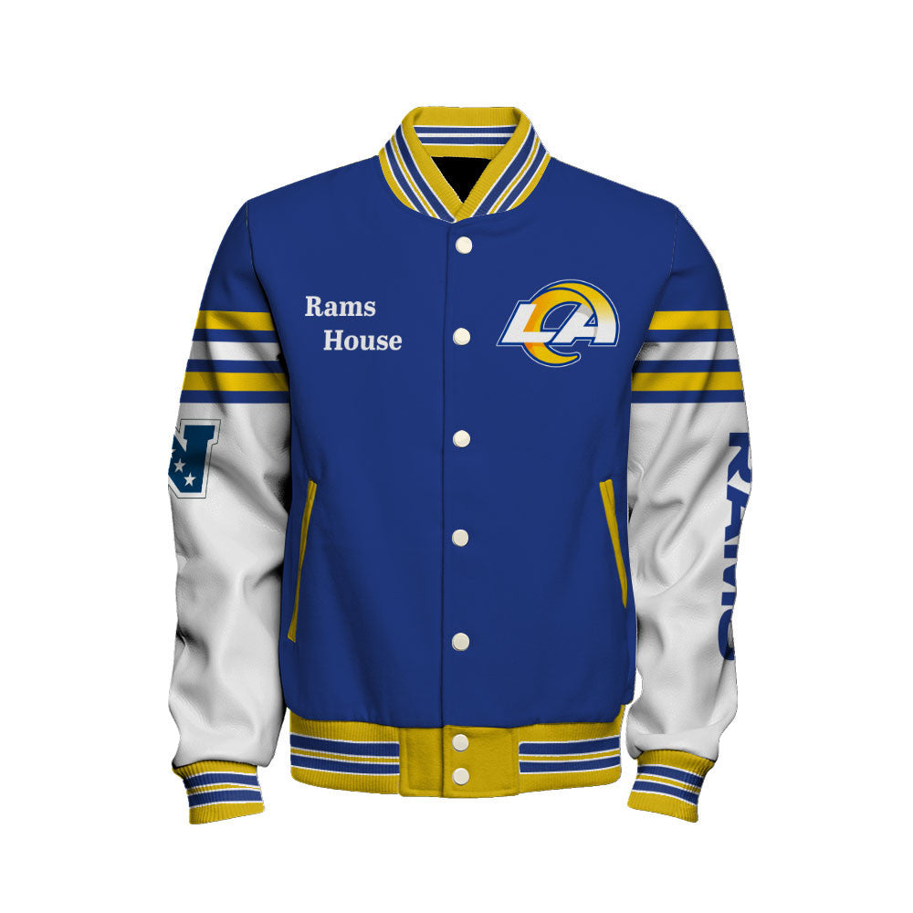 NFL Los Angeles Rams Classic Team Colors Premium Streetwear Varsity Jacket