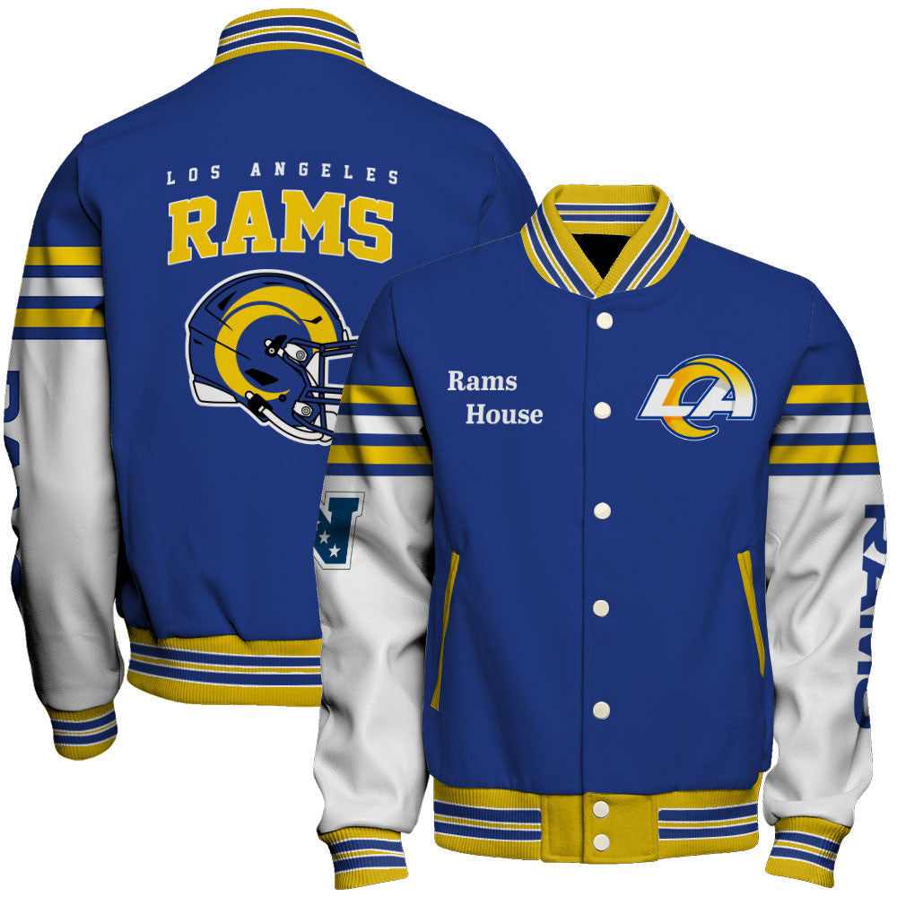 NFL Los Angeles Rams Classic Team Colors Premium Streetwear Varsity Jacket