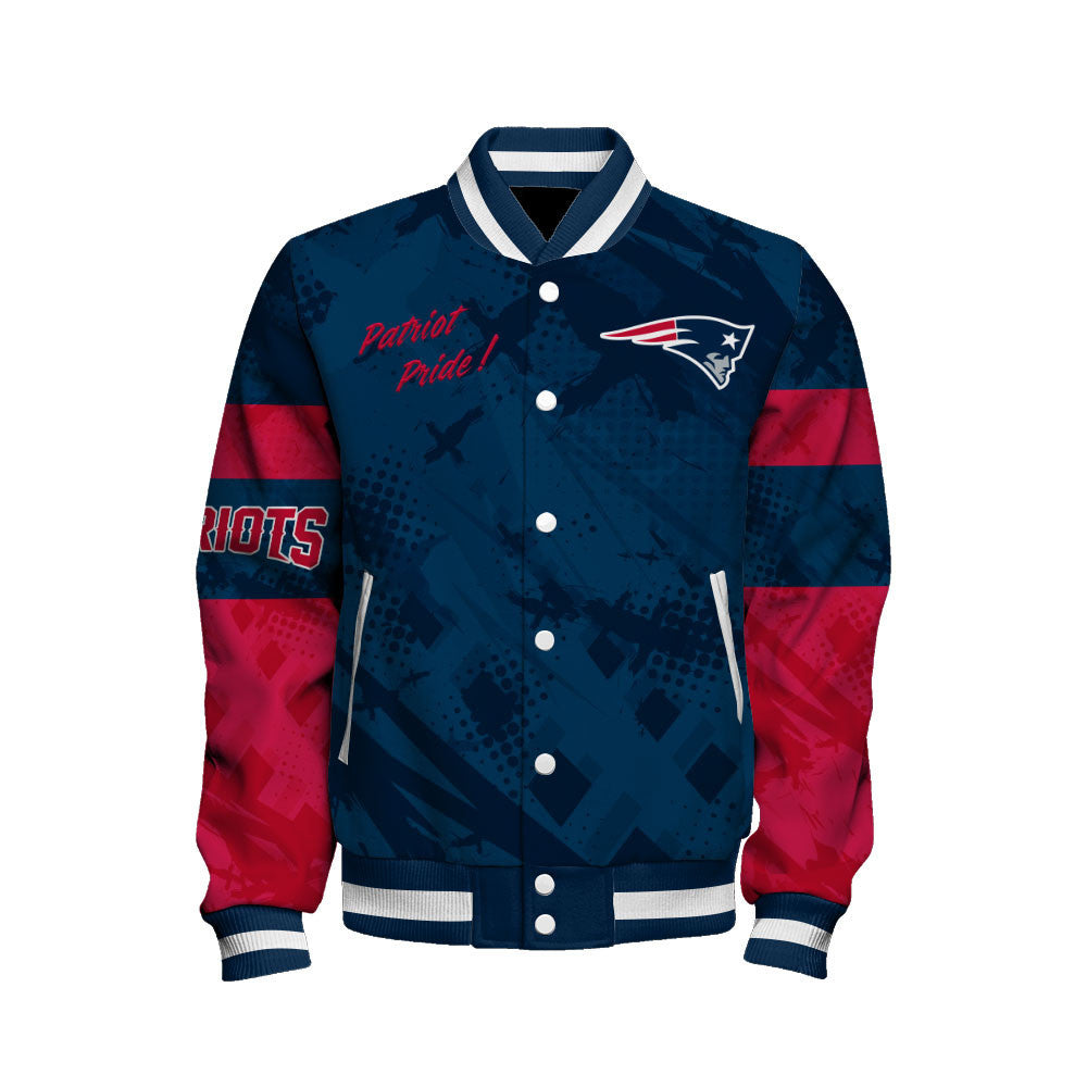 NFL New England Patriots Warrior Spirit Signature Collection Retro Varsity Jacket