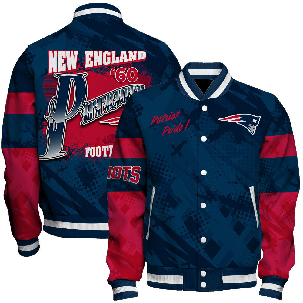 NFL New England Patriots Warrior Spirit Signature Collection Retro Varsity Jacket