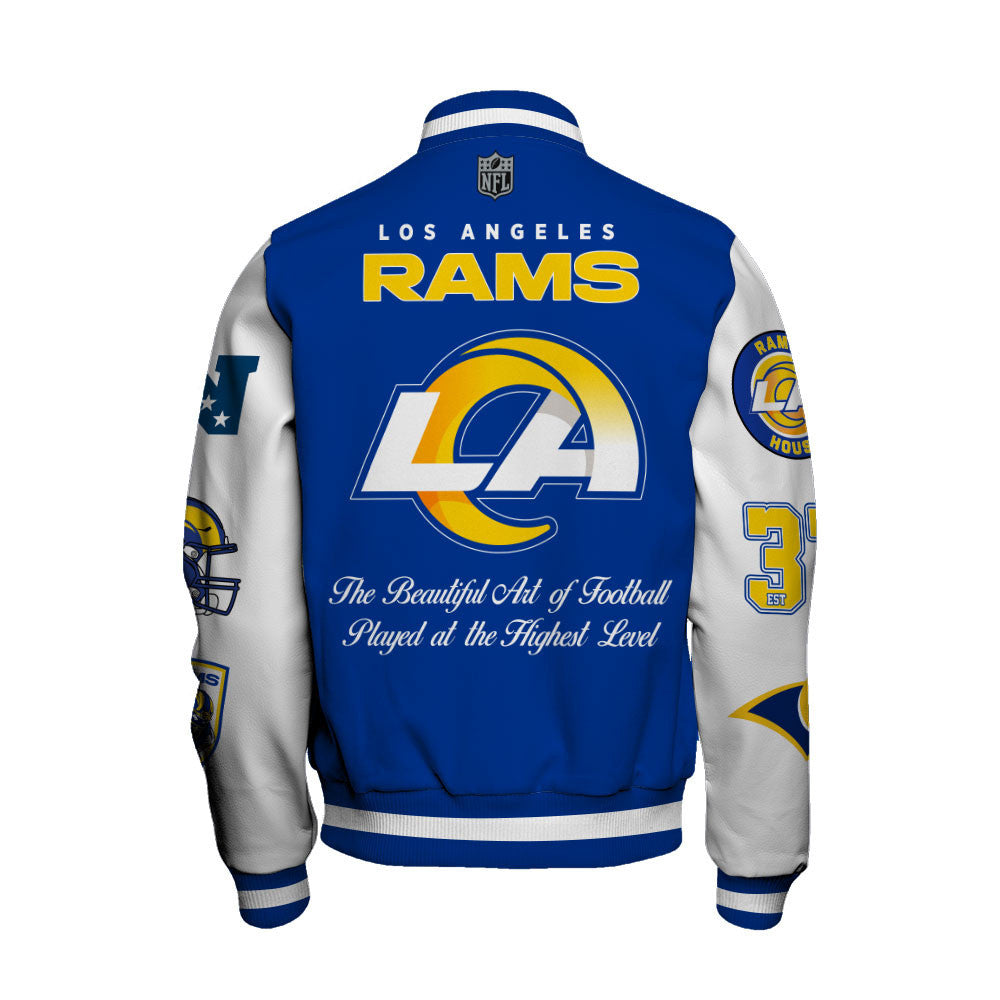 NFL Los Angeles Rams The Beautiful Art of Football Iconic Varsity Jacket