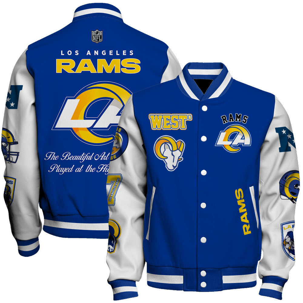 NFL Los Angeles Rams The Beautiful Art of Football Iconic Varsity Jacket