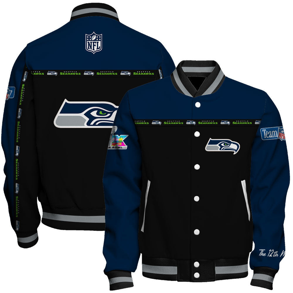NFL Seattle Seahawks Style & Passion Super Bowl LX Varsity Jacket