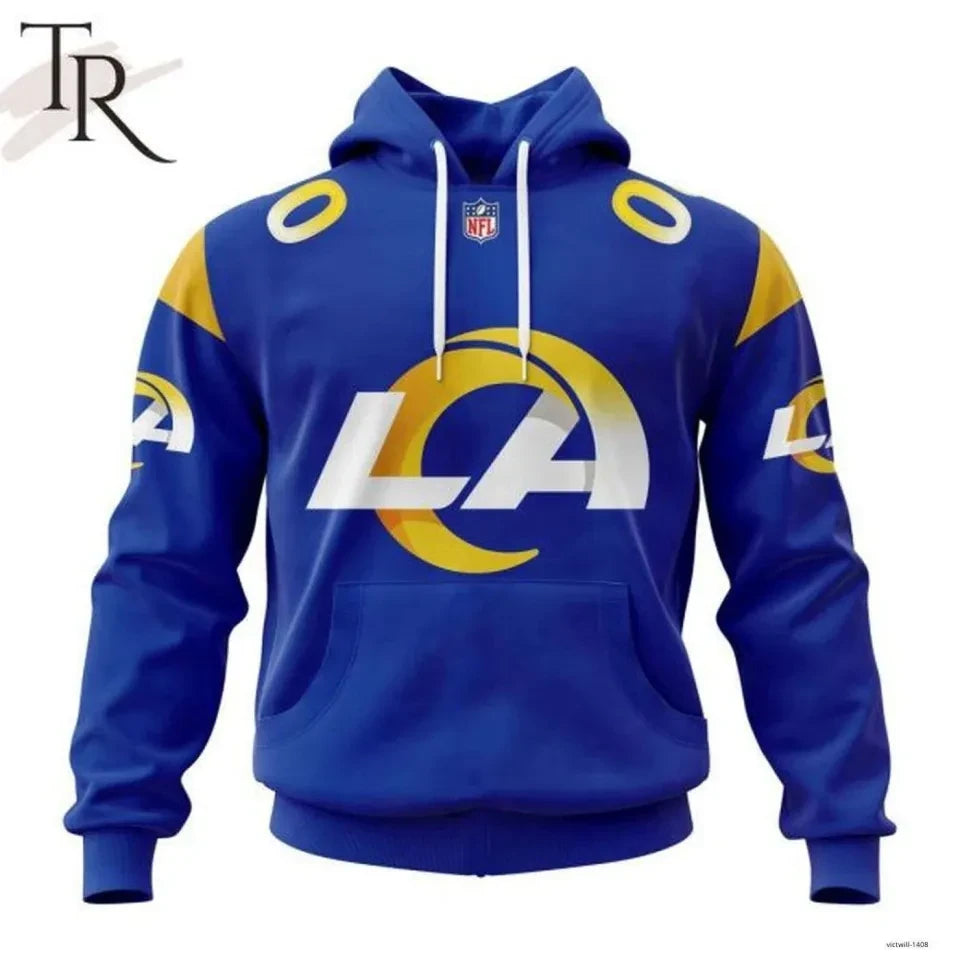 Los Angeles Rams Blue Gold Fan Personalized 3D Pullover Hoodie
