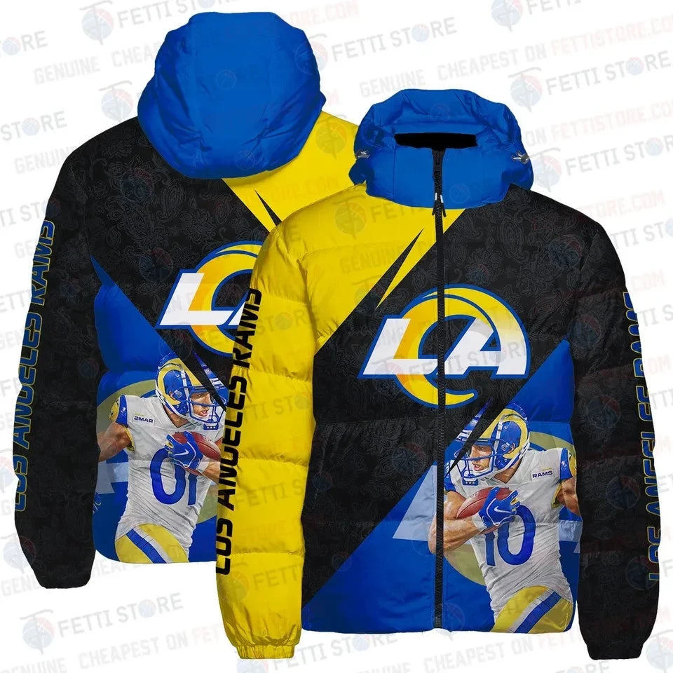 Los Angeles Rams Vertical Sleeve Graphic 3D Down Jacket