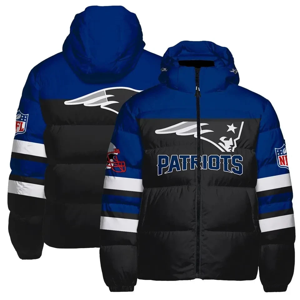 New England Patriots Stripe Helmet 3D Down Jacket