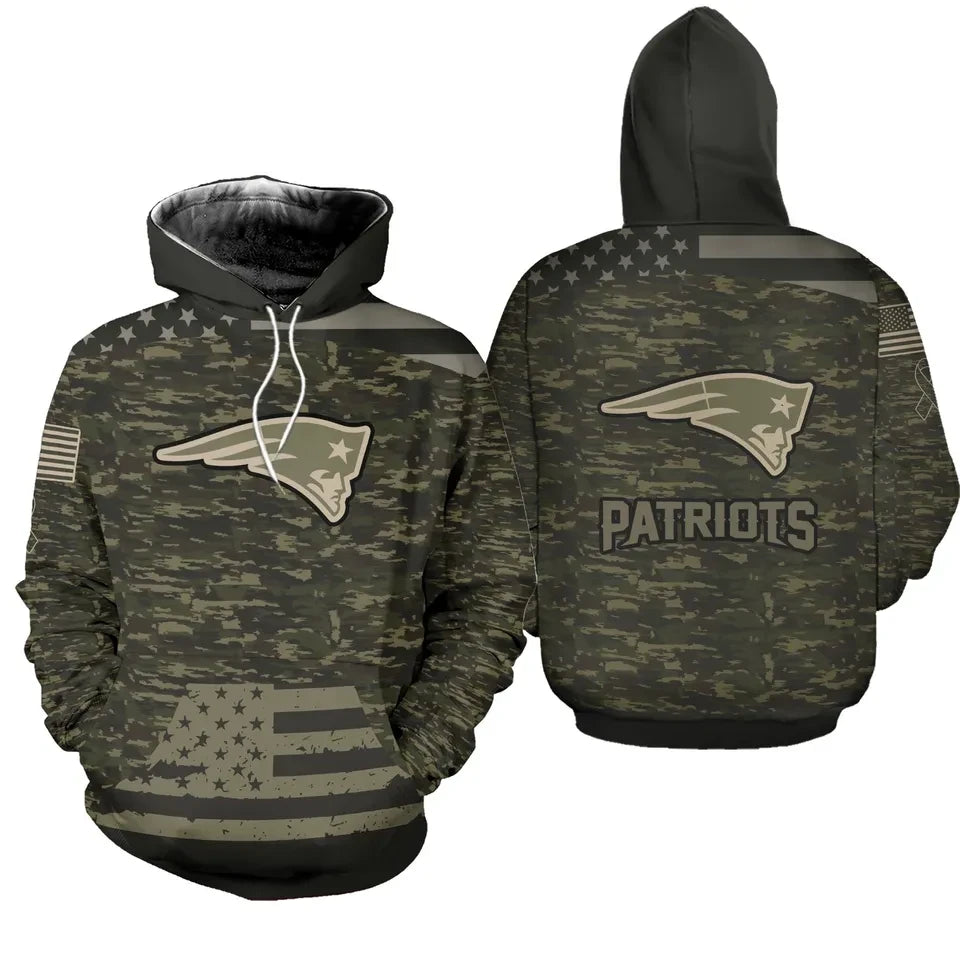 New England Patriots Camouflage Unity Edition 3D Pullover Hoodie