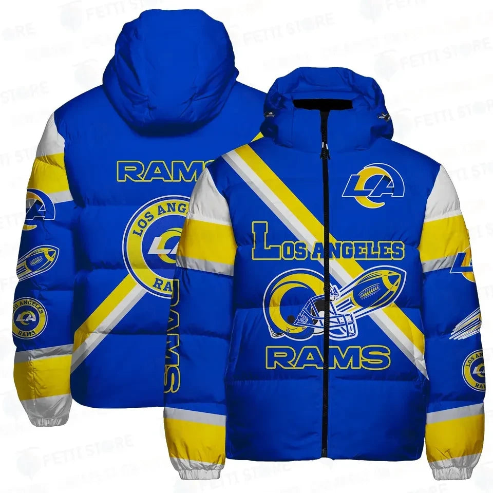 Los Angeles Rams Blue Gold Rally 3D Down Jacket