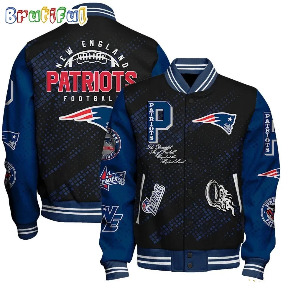 New England Patriots Football Heritage 3D Baseball Jacket