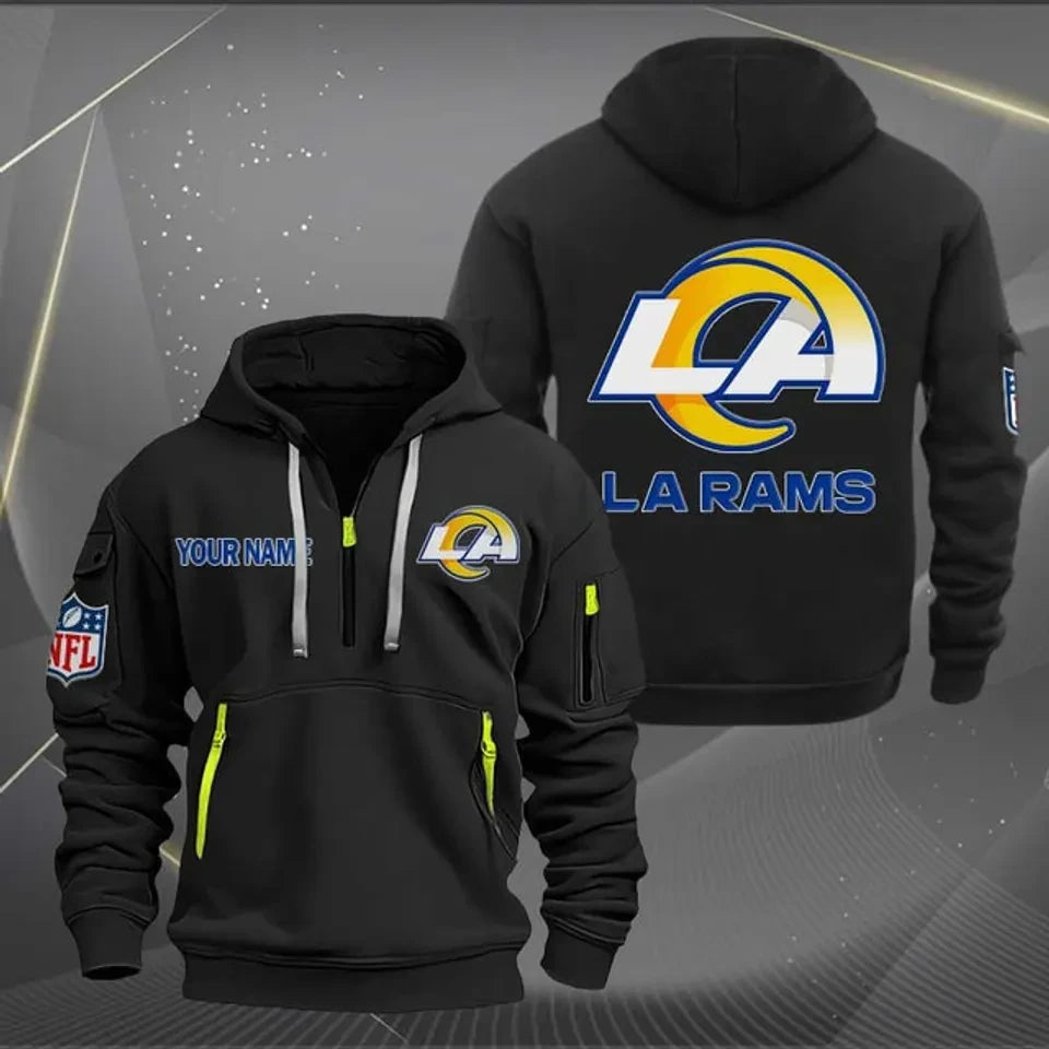 Los Angeles Rams Game Day Zip Style Personalized 3D Dynamic Hoodie