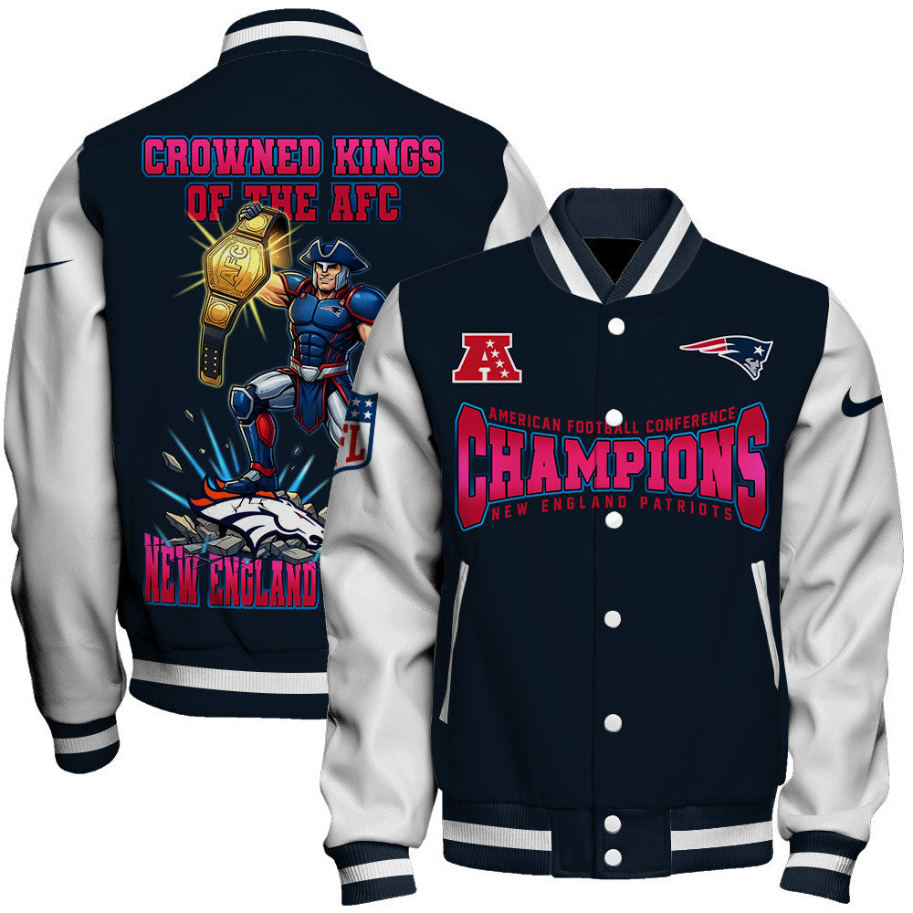 New England Patriots Crowned Kings Of The AFC Varsity Jacket
