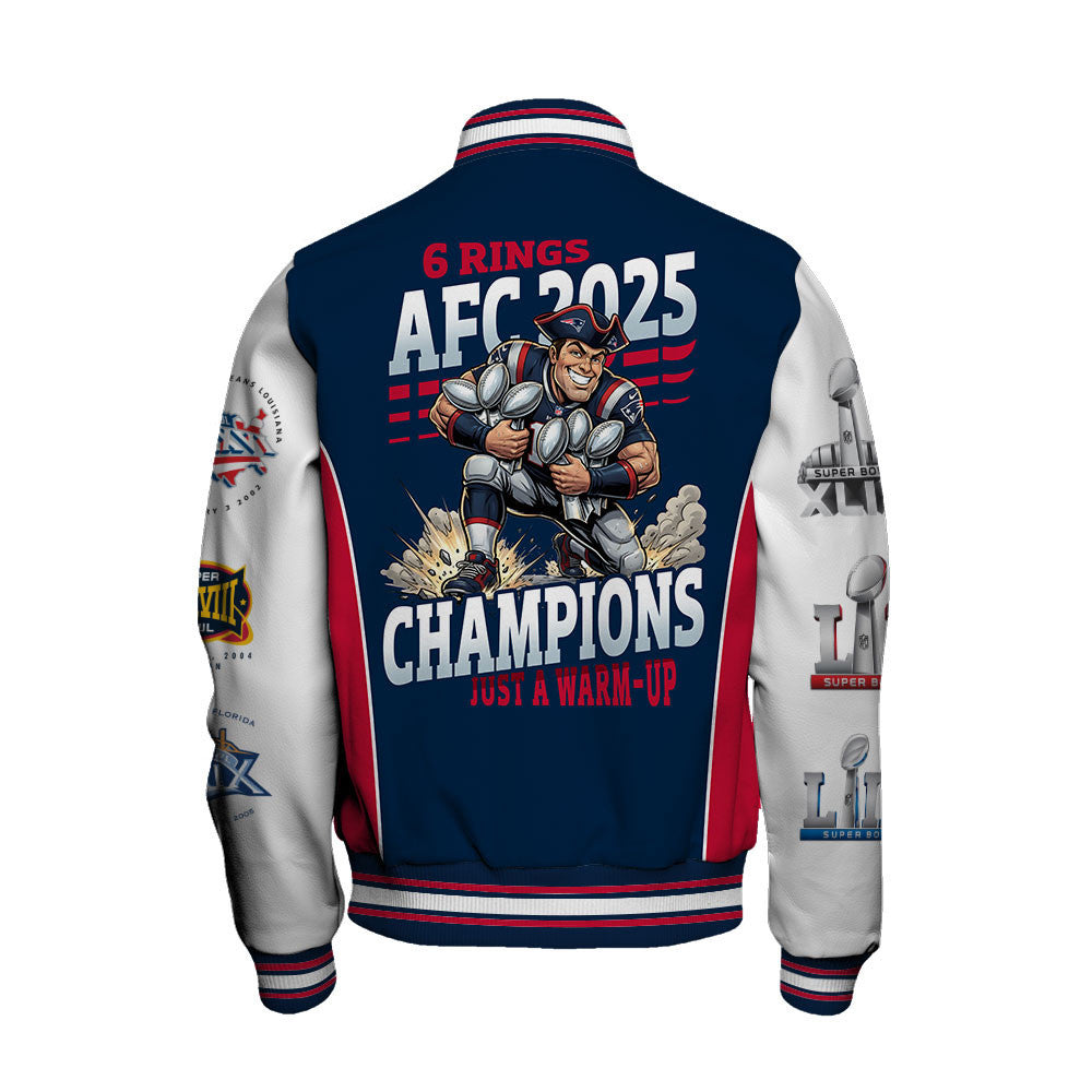 New England Patriots The Pinnacle Of Sports Mascot Art Varsity Jacket
