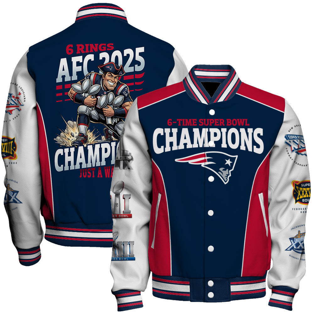 New England Patriots The Pinnacle Of Sports Mascot Art Varsity Jacket