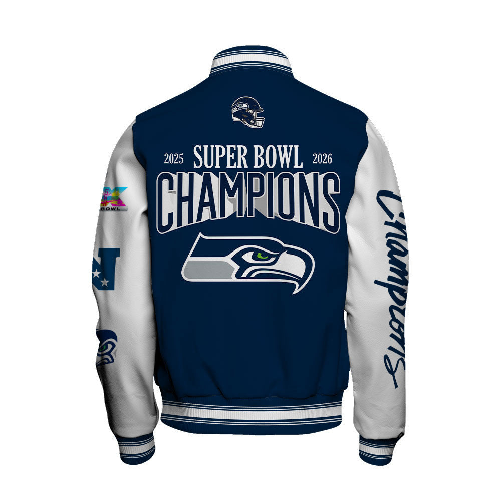 Seattle Seahawks 2025-26 Super Bowl LX Champions Varsity Jacket