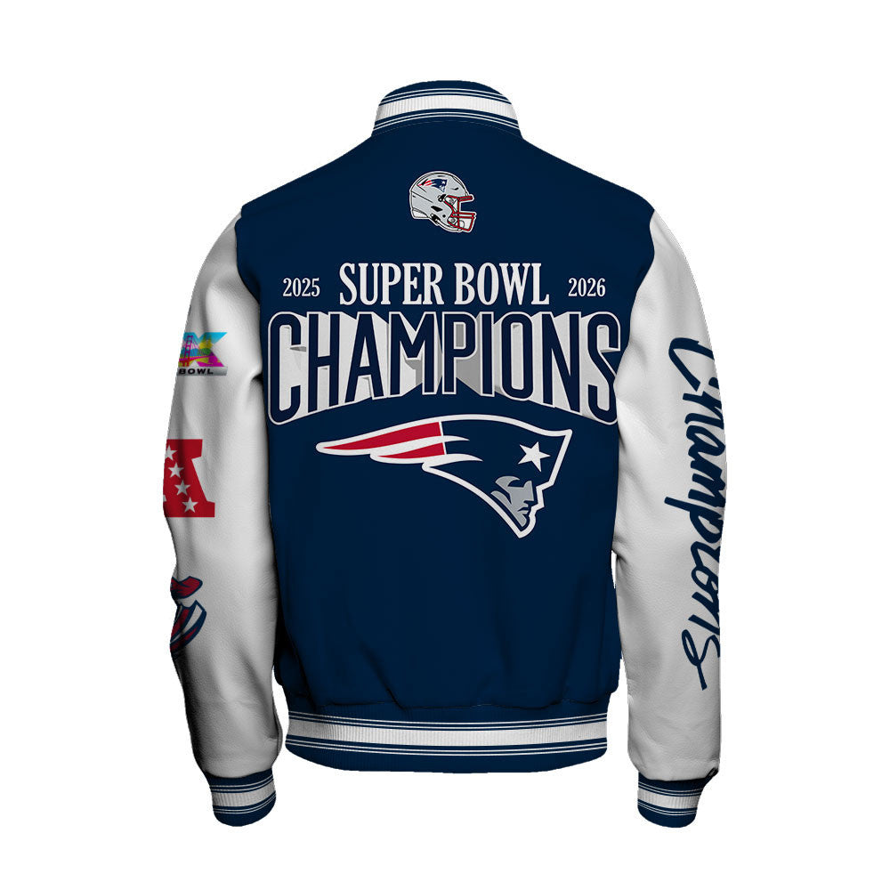 New England Patriots 2025-26 Super Bowl LX Champions Varsity Jacket
