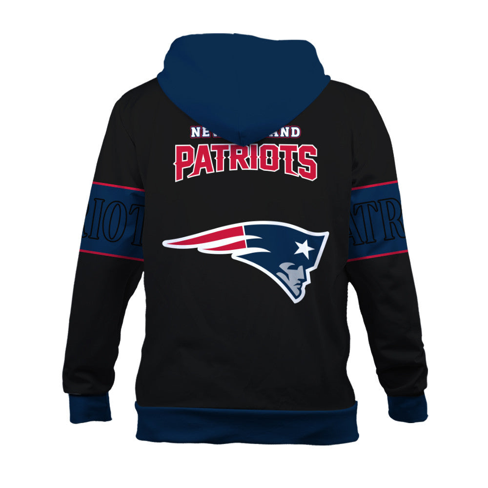 New England Patriots Classic Design Team-Inspired 3D Zip Hoodie