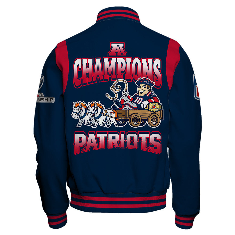 New England Patriots 2025 AFC Champions Built Different Varsity Jacket