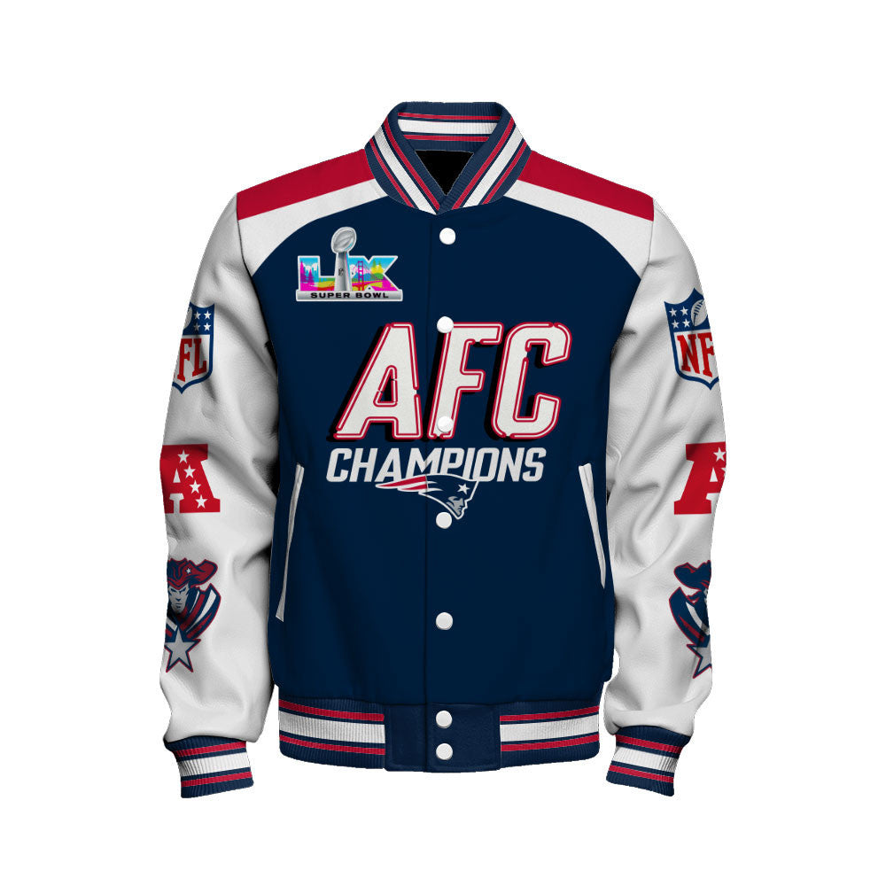 New England Patriots King of The NFC 2025-26 Champions Varsity Jacket