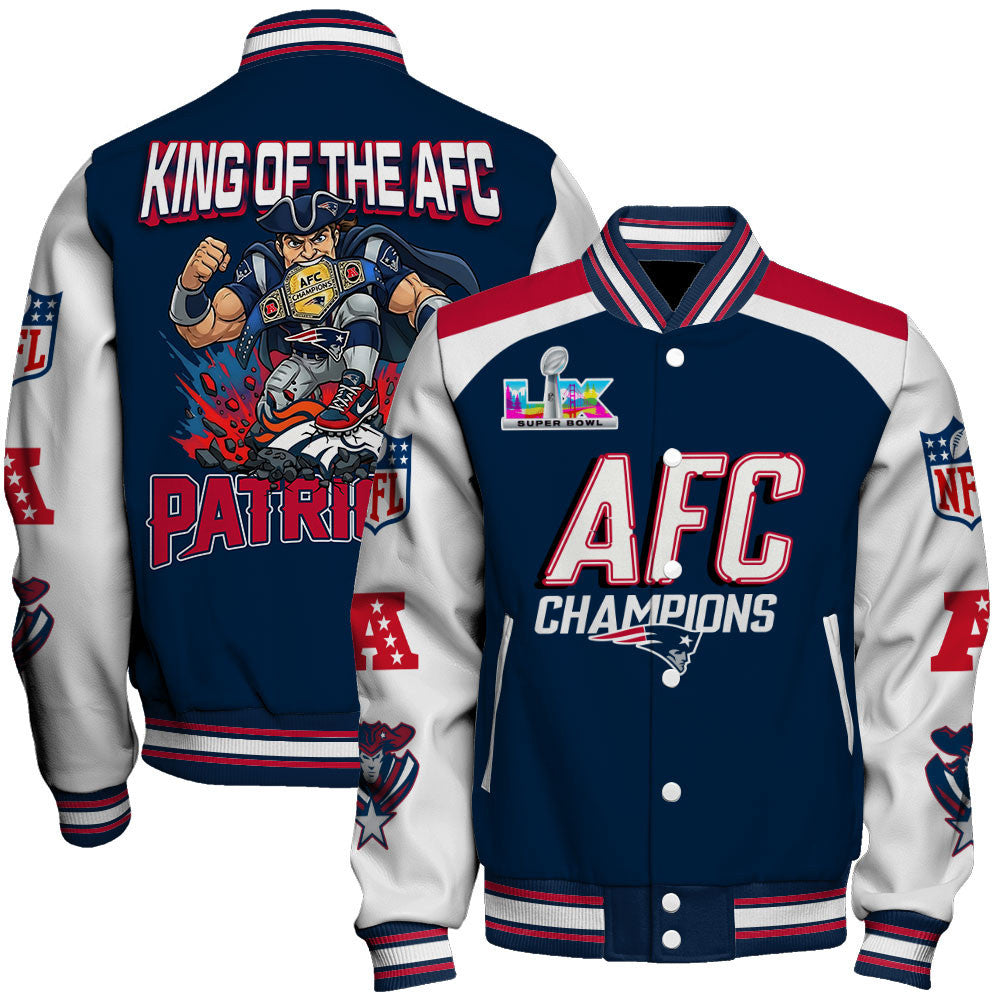 New England Patriots King of The NFC 2025-26 Champions Varsity Jacket