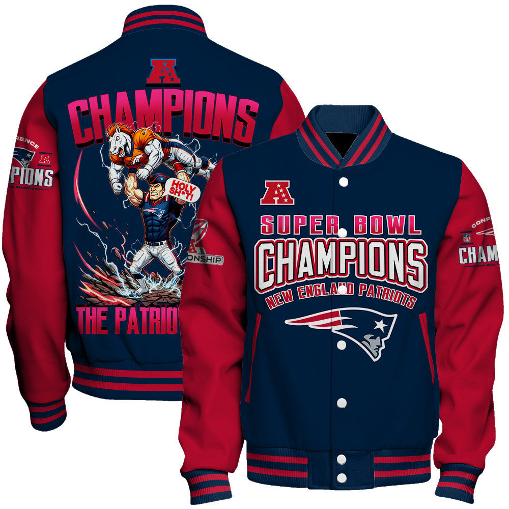 New England Patriots 2025-26 NFC & Super Bowl Champions Varsity Jacket