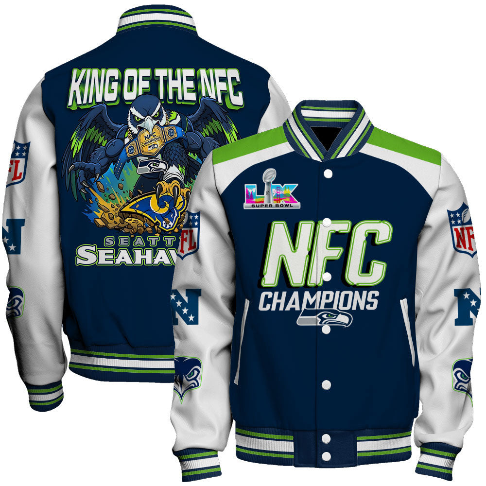 Seattle Seahawks King of The NFC 2025-26 Champions Varsity Jacket