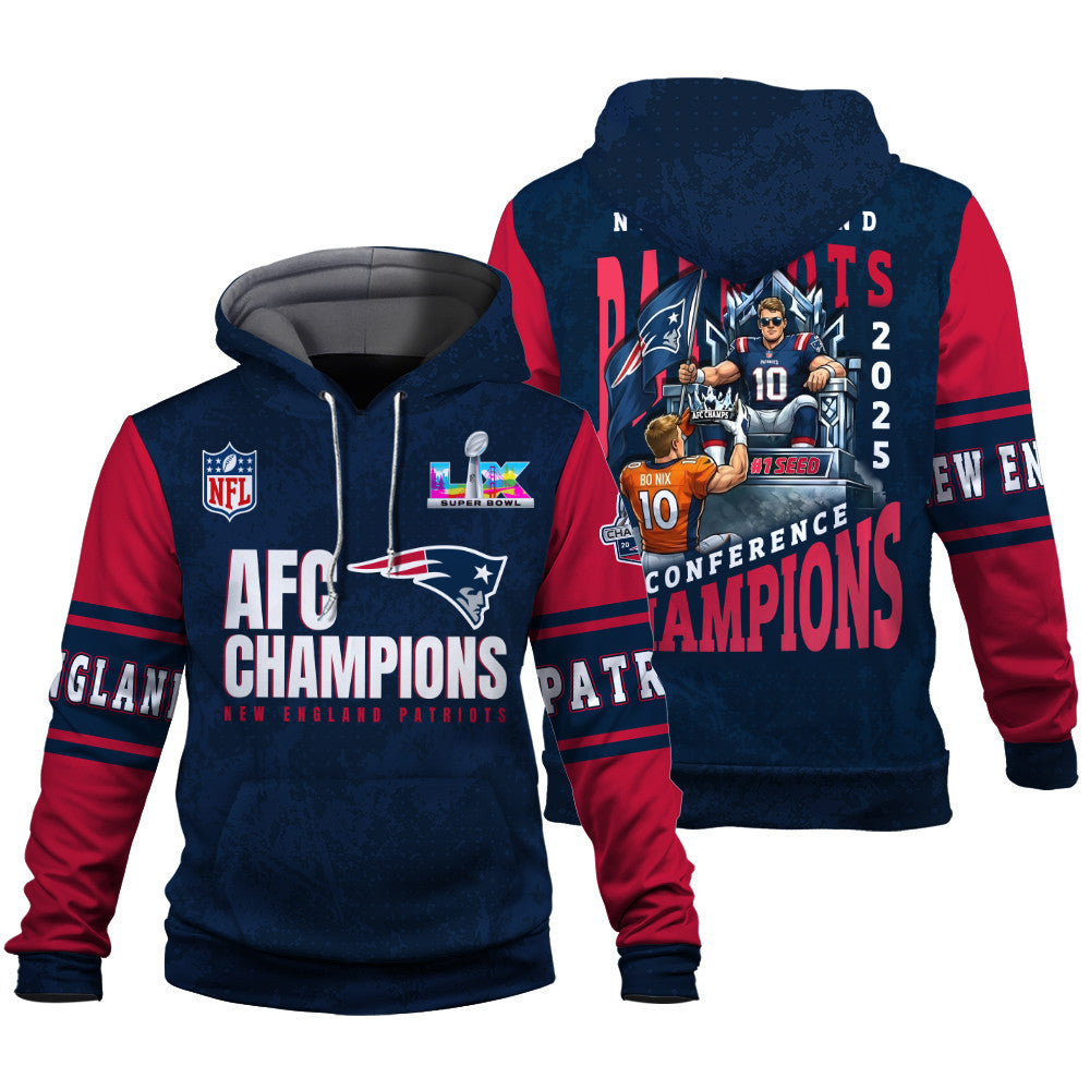 New England Patriots NFC Conference Champions 3D Hoodie