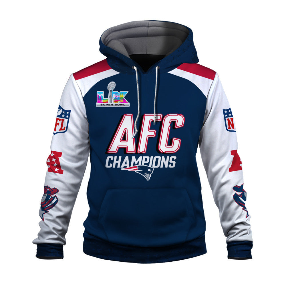 New England Patriots King of The NFC 2025-26 Champions 3D Hoodie